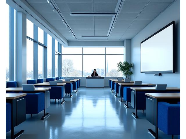 Modern, collaborative classroom space at Brevilo Lumina's Hamburg office