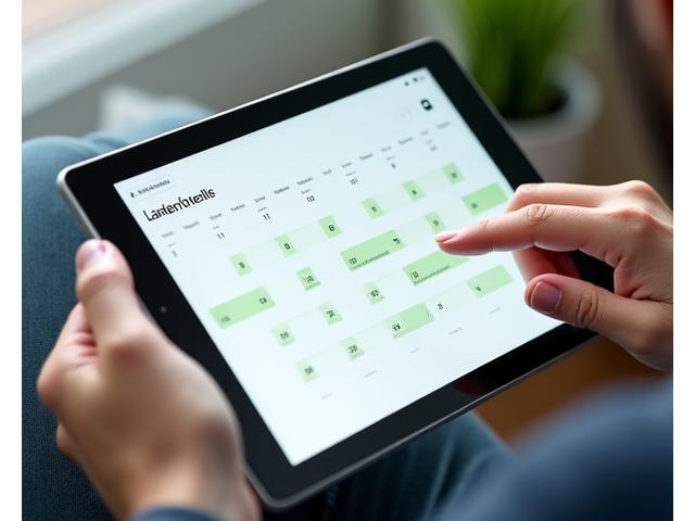 Close-up of a digital calendar showing available appointment slots, symbolizing ease of booking.