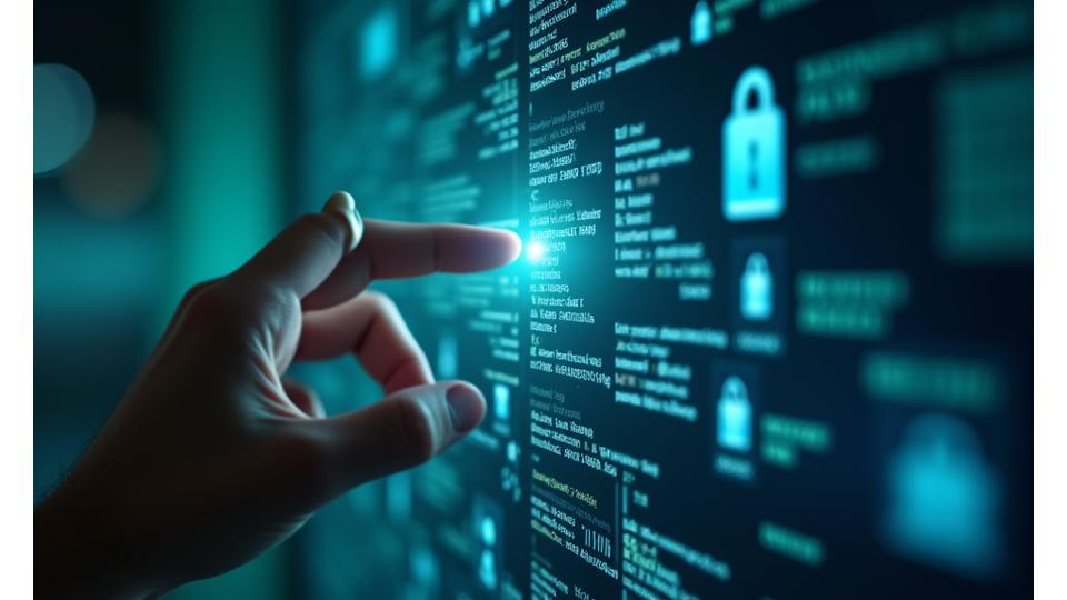 Digital interface showcasing security protocols and user policy
